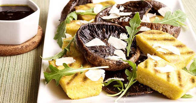 Vegetarian Grilled Polenta and Balsamic Mushrooms