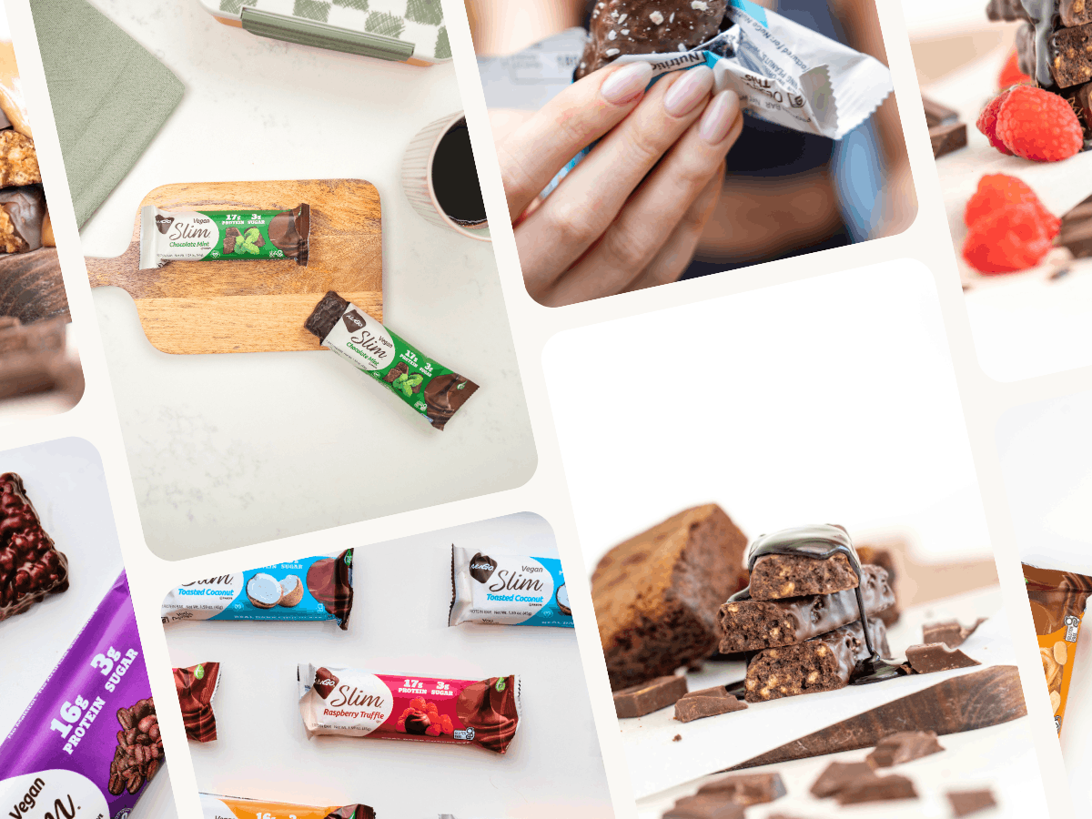 Collage of NuGo Slim Bars