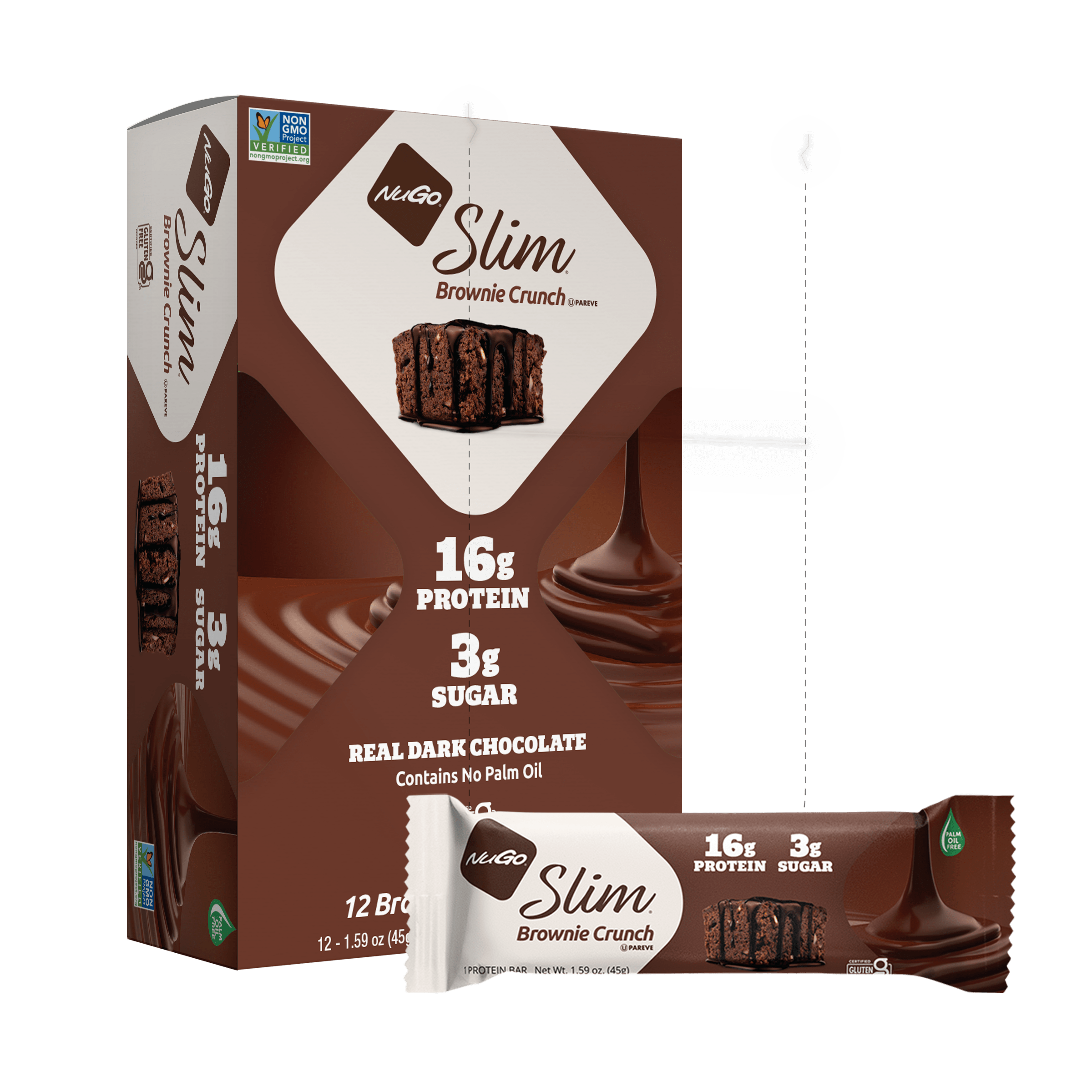 Nugo Slim Brownie Crunch protein bar packaging