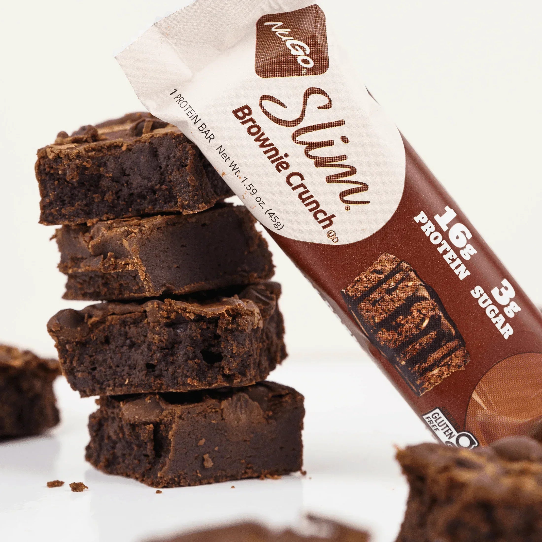 NuGo Slim Brownie Crunch bar with Brownies