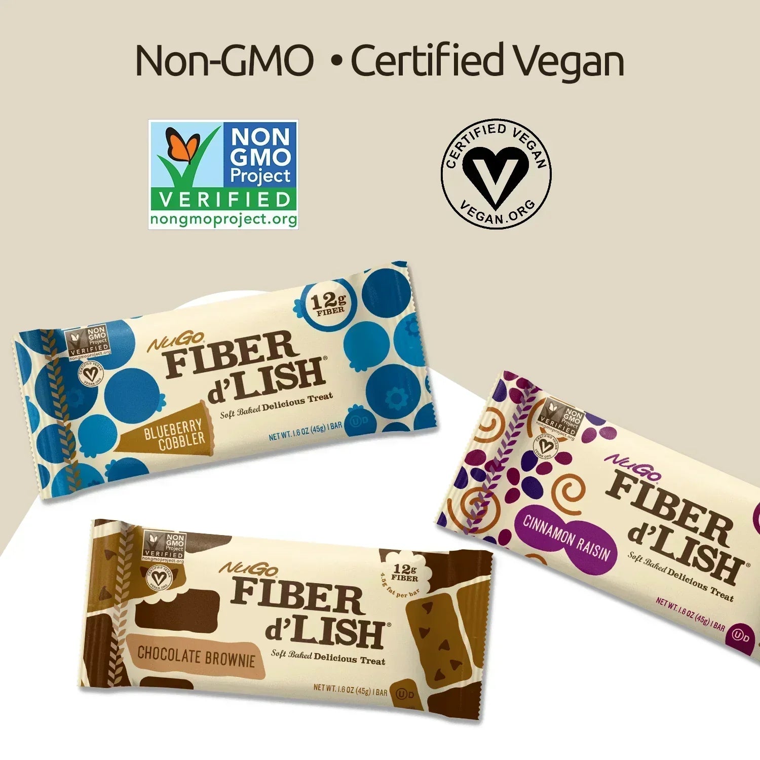 Non-GMO and Certified Vegan Text Image