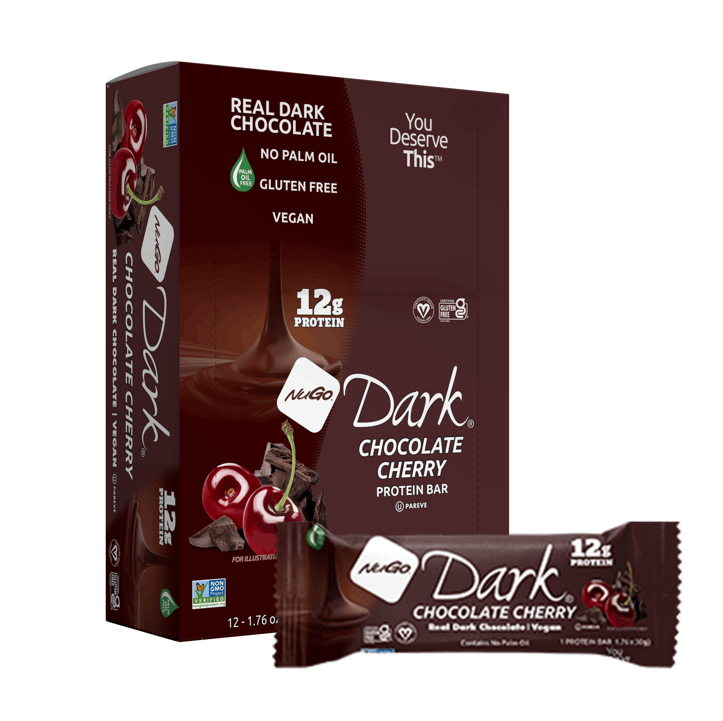 NuGo Dark Chocolate Cherry Box and Bar