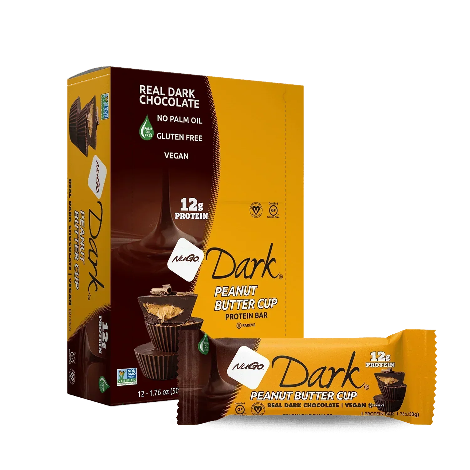 NuGo Dark Peanut Butter Cup Bar and Box
