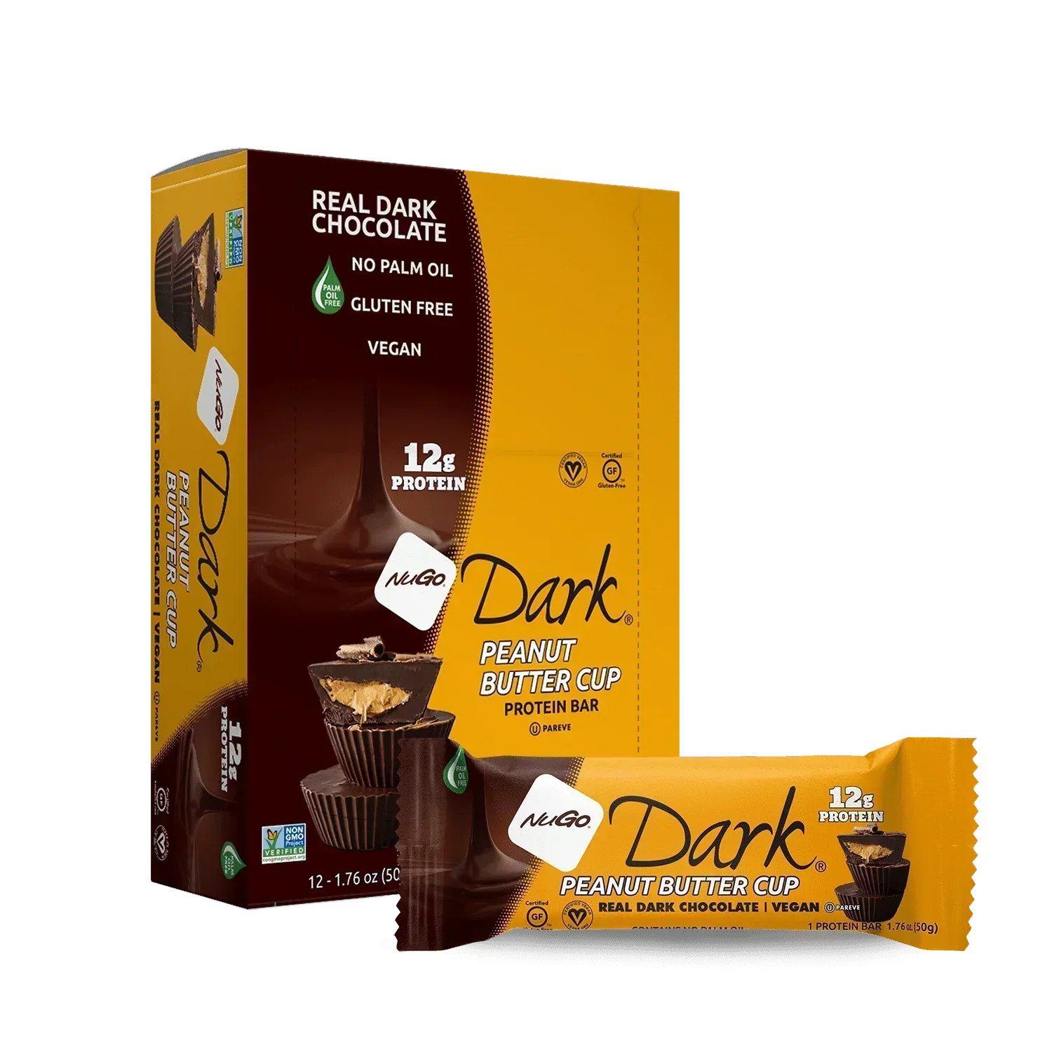 NuGo Dark Peanut Butter Cup Bar and Box