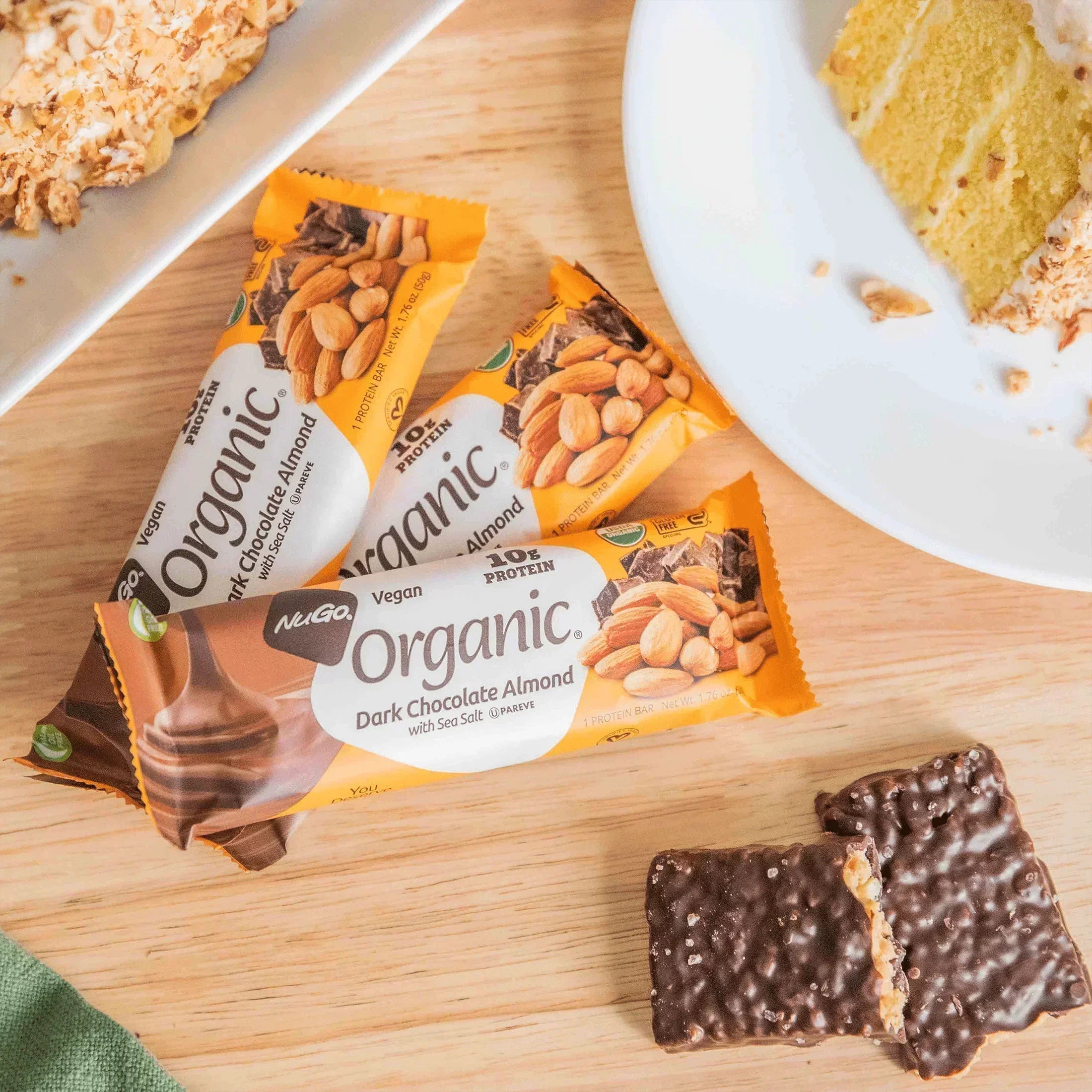 3 wrapped Dark Chocolate Almond Bars