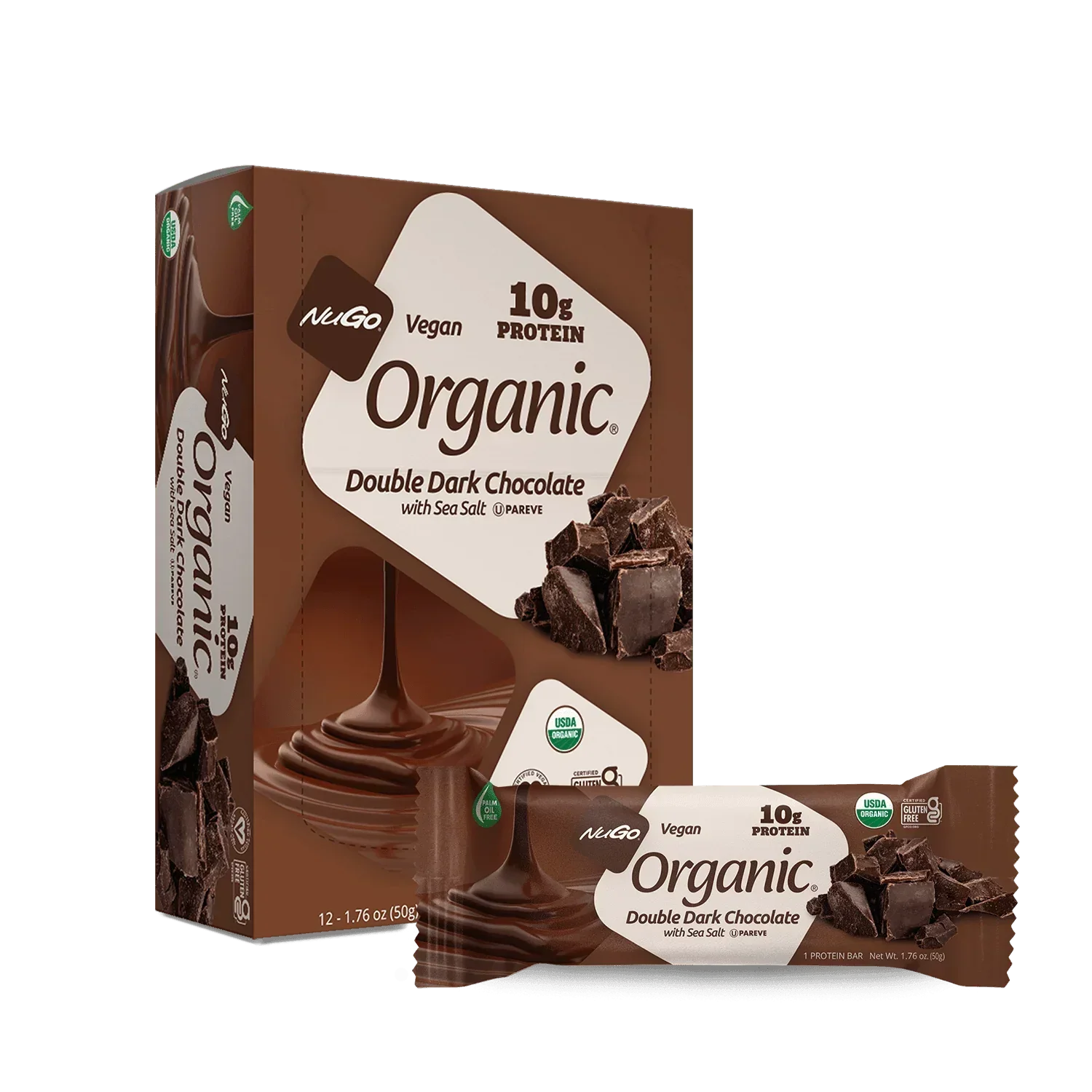 NuGo Organic Double Dark Chocolate Bar and Box