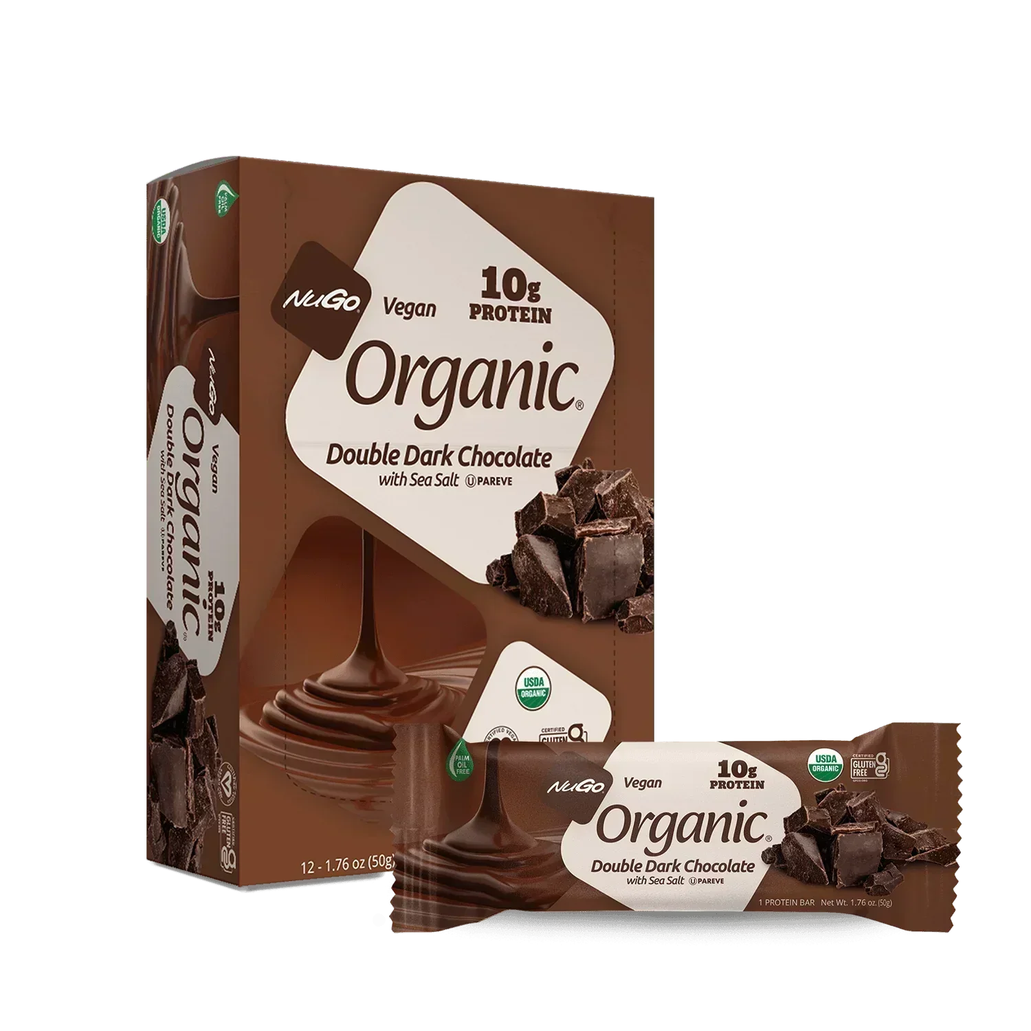 NuGo Organic Double Dark Chocolate Bar and Box
