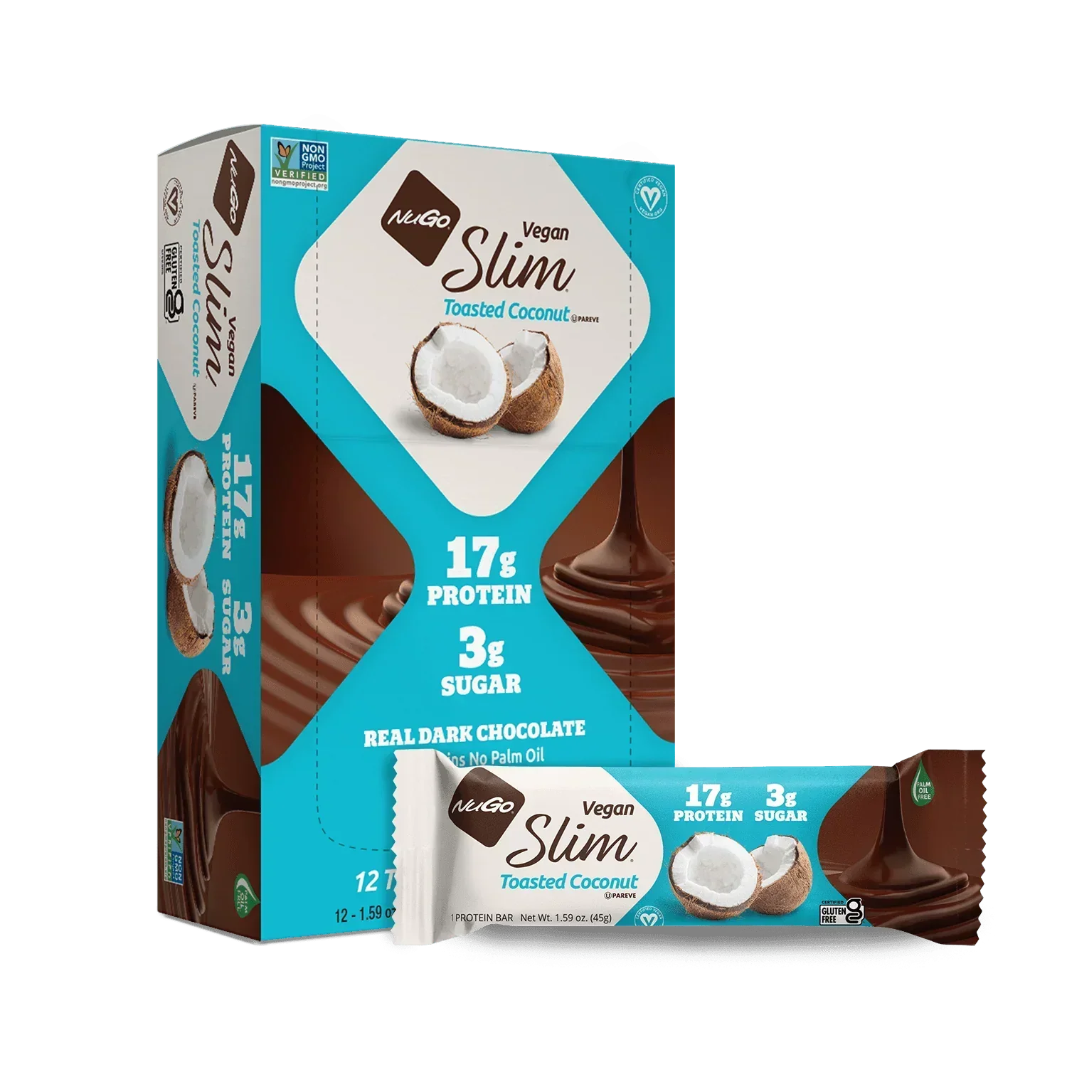 NuGo Slim Toasted Coconut Bar and Box