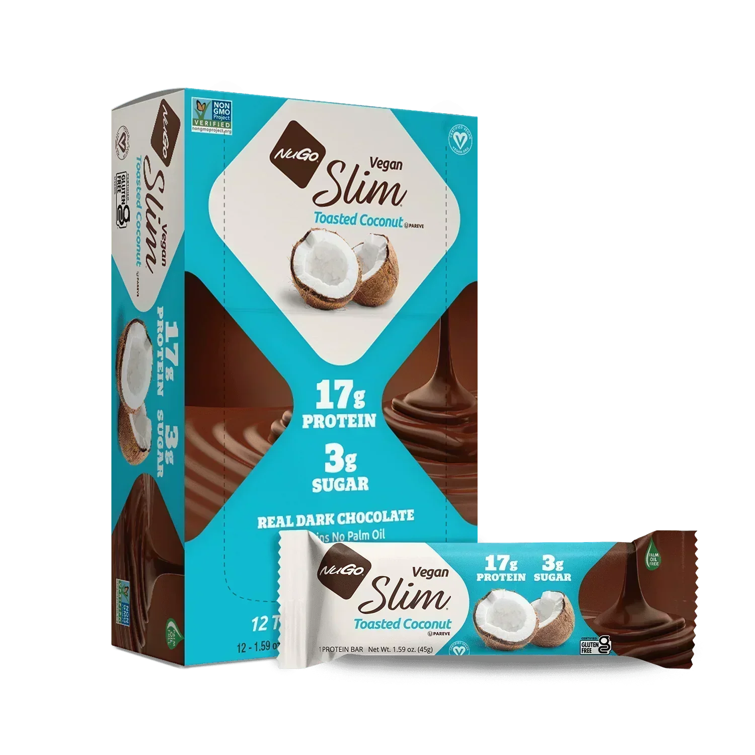 NuGo Slim Toasted Coconut Bar and Box