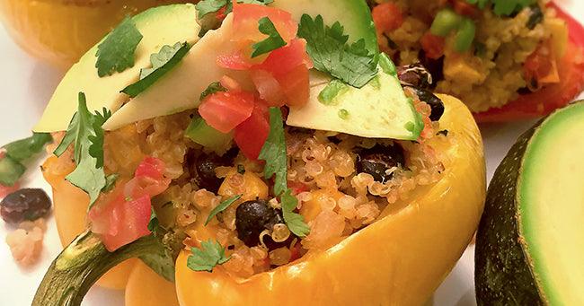 Vegan Spanish Quinoa Stuffed Peppers