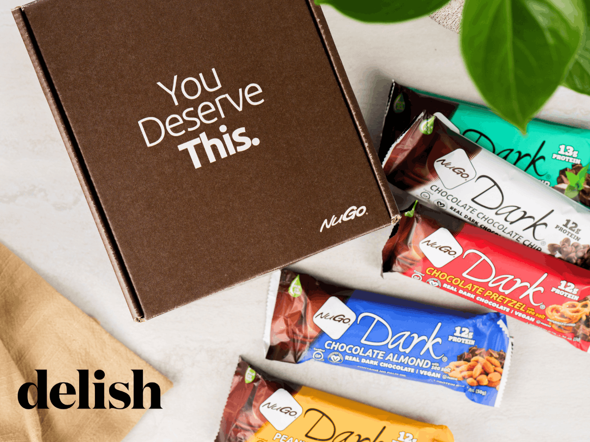 NuGo Dark Variety PAck with Bars on counter