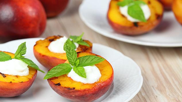 Baked Peaches with Vegan Cream