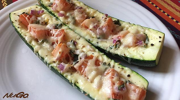 Low Carb Zucchini Pizza Boats