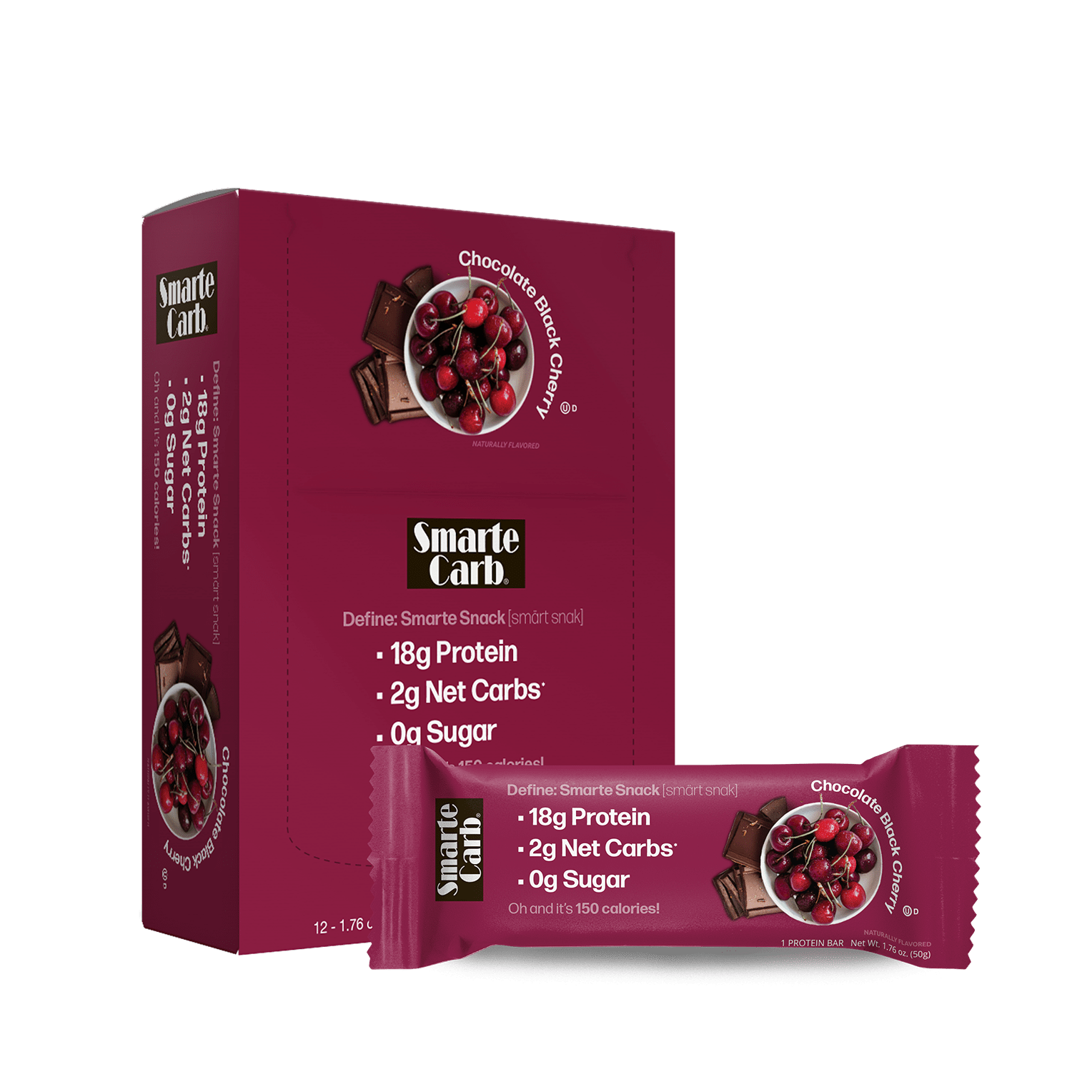 Smarte Carb Chocolate Black Cherry Bar and Box