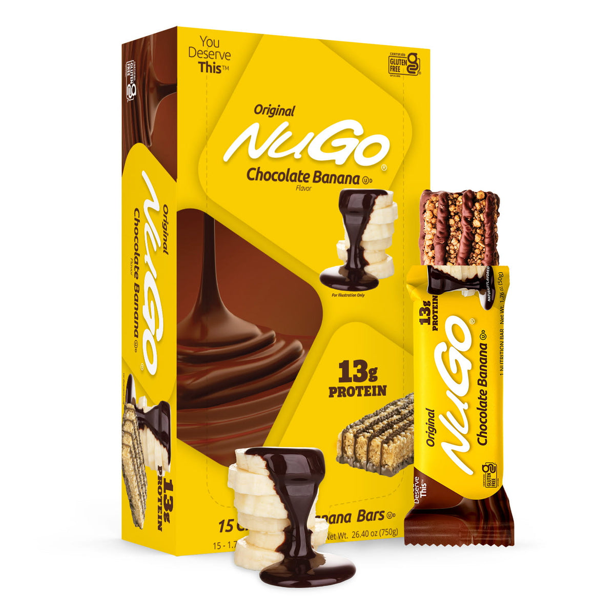 NuGo Original Chocolate Banana Bar and Box