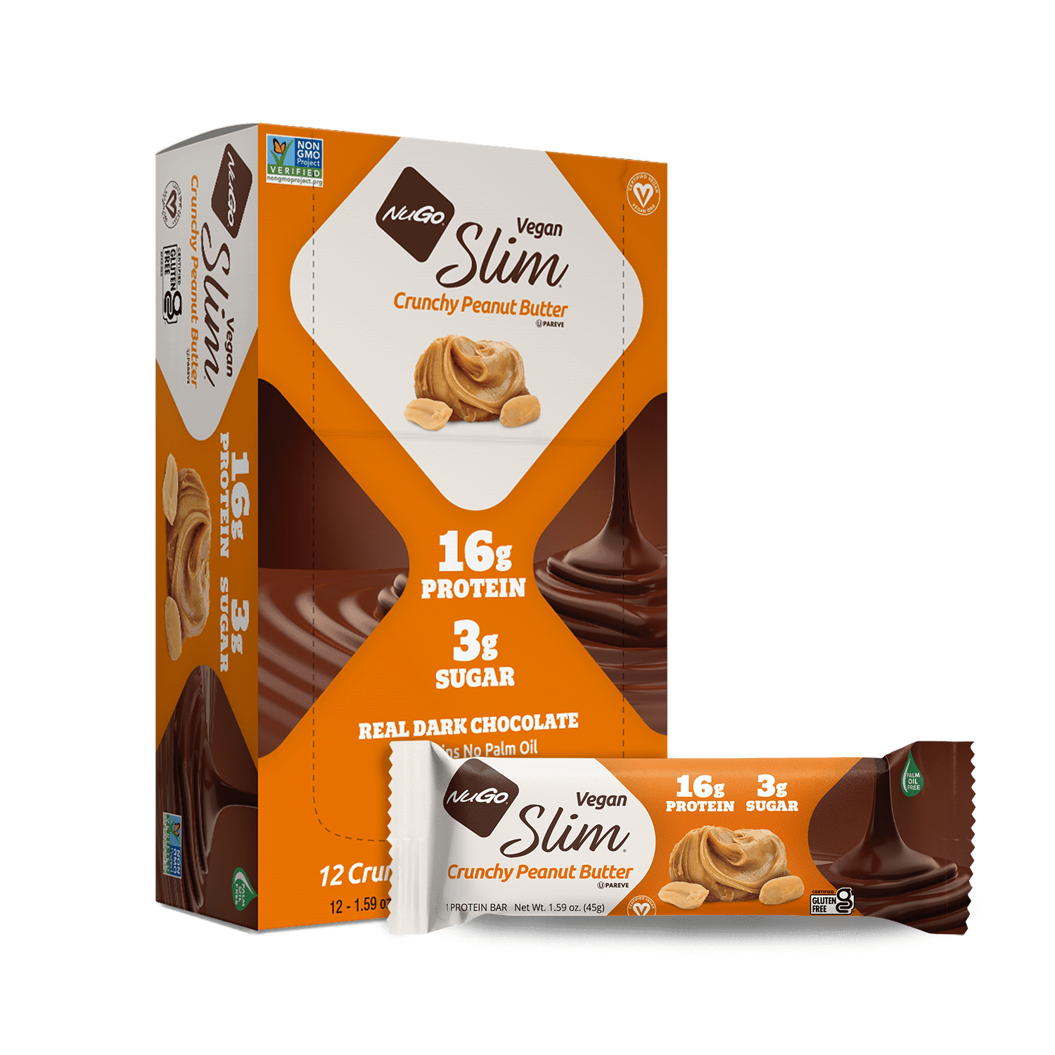 NuGo Slim Crunchy Peanut Butter Bar and Box