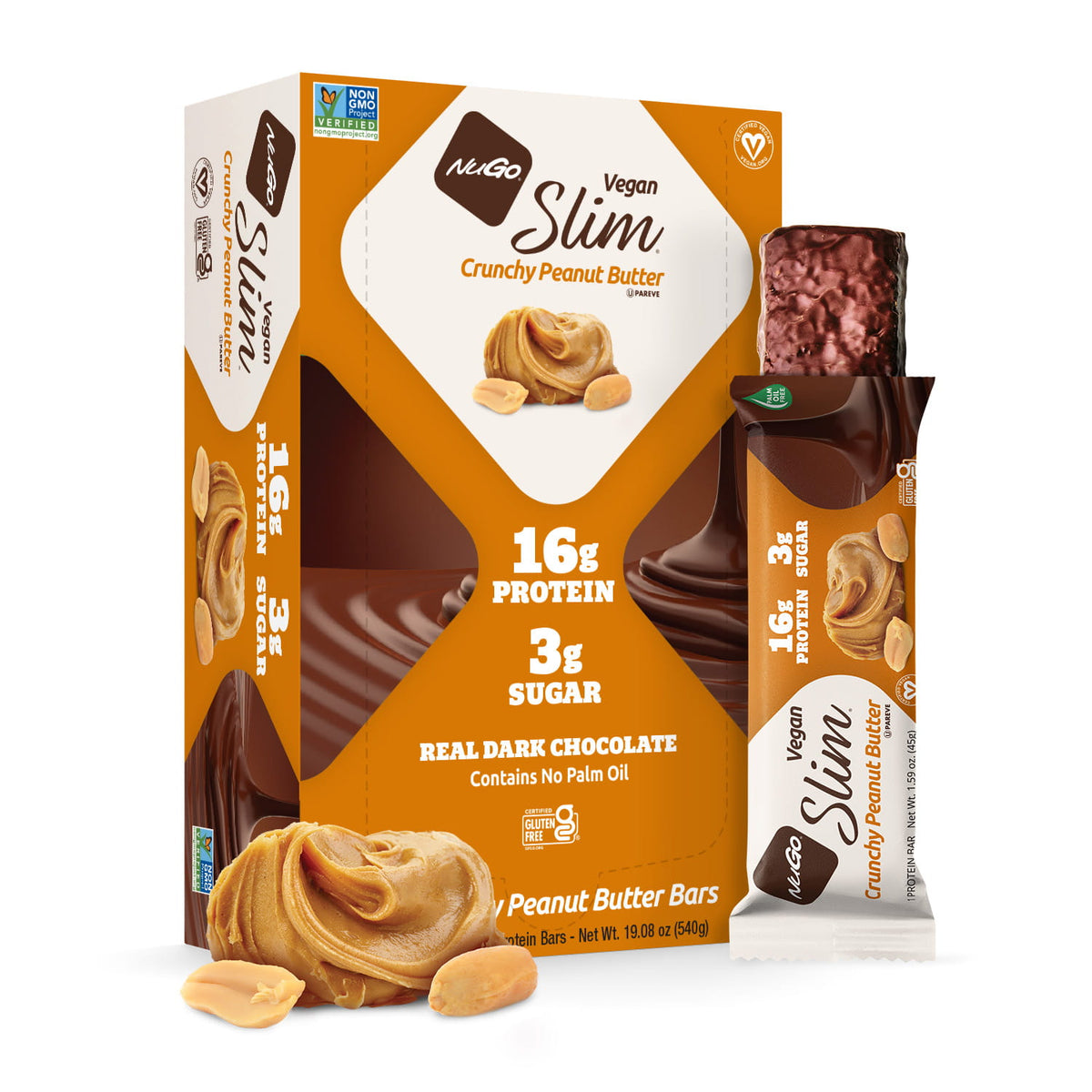 NuGo Slim Crunchy Peanut Butter Bar and Box