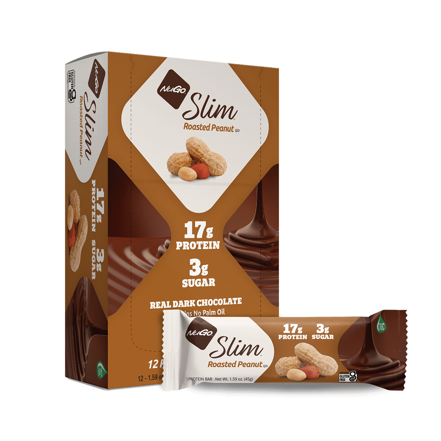 NuGo Slim Roasted Peanut Bar and Box