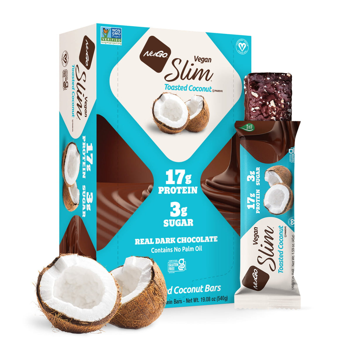 NuGo Slim Toasted Coconut Bar and Box